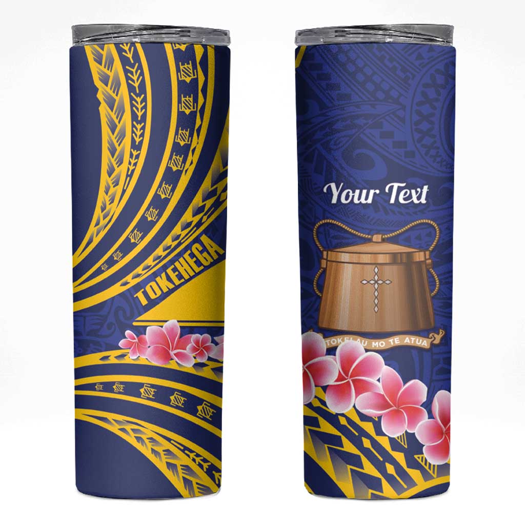 Personalised Tokelau Tokehega Day Skinny Tumbler Tokelauan Tatau Flag Color - Polynesian Pride