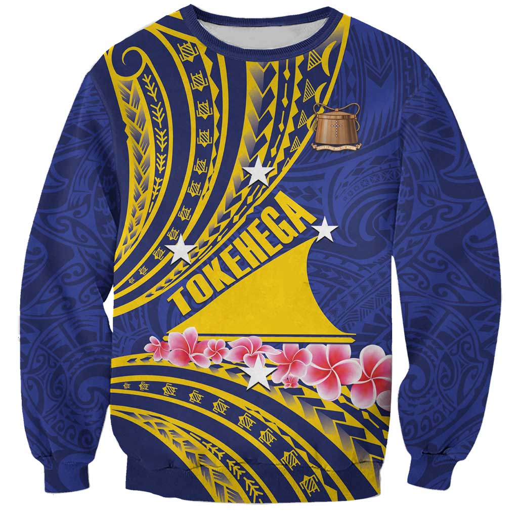 Personalised Tokelau Tokehega Day Sweatshirt Tokelauan Tatau Flag Color LT14 Unisex Blue - Polynesian Pride