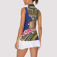 Personalised Tokelau Tokehega Day Women Sleeveless Polo Shirt Tokelauan Tatau Flag Color - Polynesian Pride