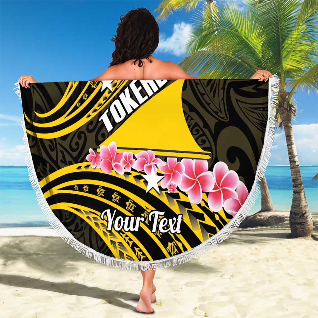 Personalised Tokelau Tokehega Day Beach Blanket Tokelauan Tatau Black Color - Polynesian Pride
