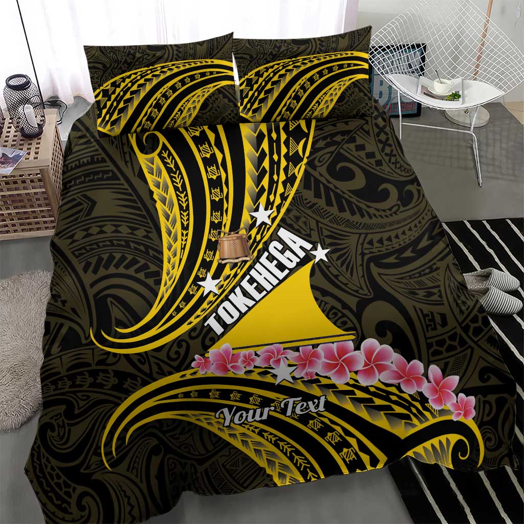 Personalised Tokelau Tokehega Day Bedding Set Tokelauan Tatau Black Color - Polynesian Pride