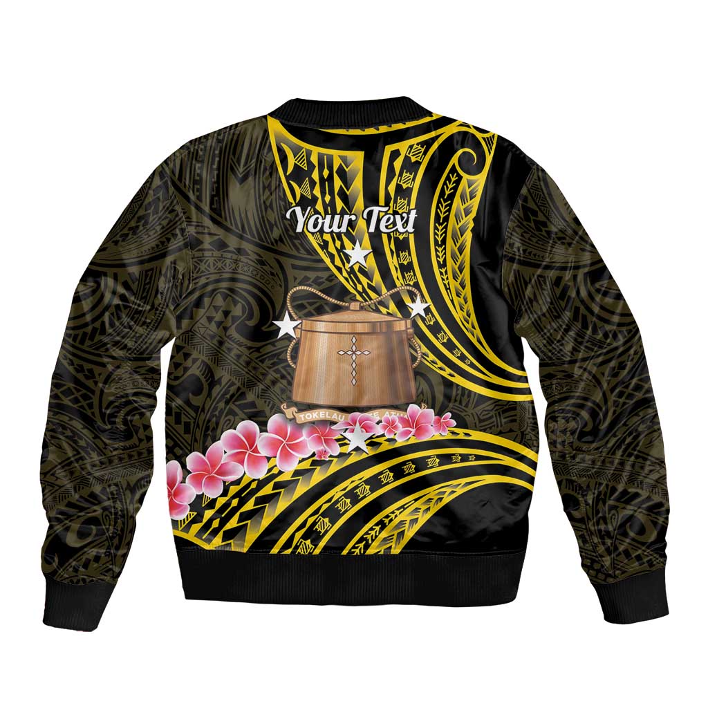 Personalised Tokelau Tokehega Day Bomber Jacket Tokelauan Tatau Black Color - Polynesian Pride