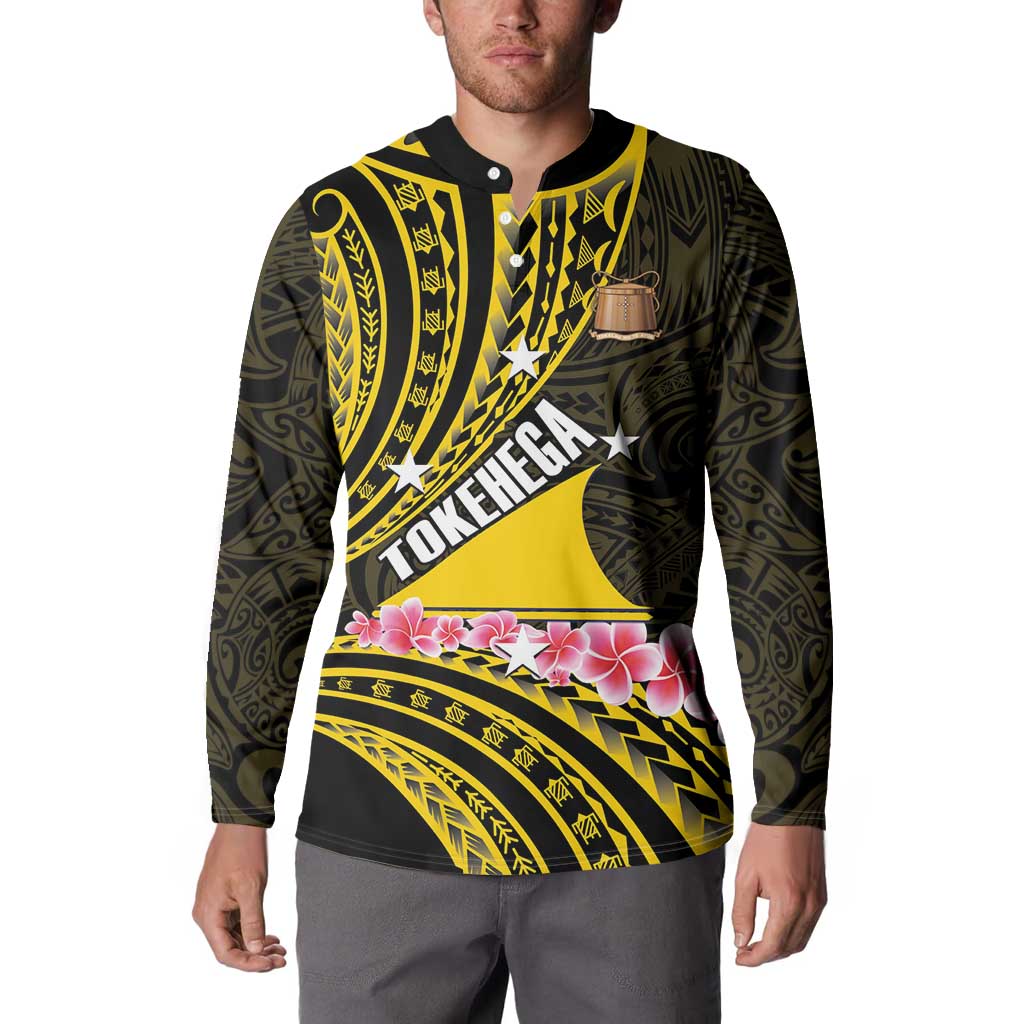 Personalised Tokelau Tokehega Day Button Sweatshirt Tokelauan Tatau Black Color - Polynesian Pride