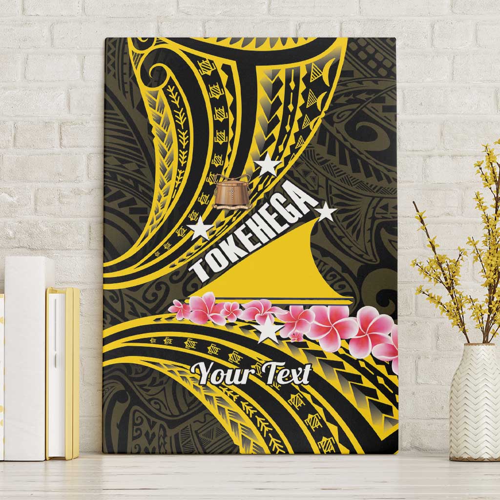 Personalised Tokelau Tokehega Day Canvas Wall Art Tokelauan Tatau Black Color - Polynesian Pride