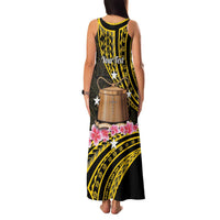 Personalised Tokelau Tokehega Day Family Matching Tank Maxi Dress and Hawaiian Shirt Tokelauan Tatau Black Color - Polynesian Pride