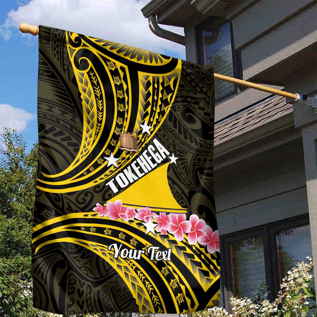Personalised Tokelau Tokehega Day Garden Flag Tokelauan Tatau Black Color - Polynesian Pride