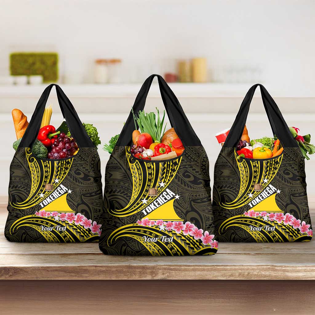 Personalised Tokelau Tokehega Day Grocery Bag Tokelauan Tatau Black Color - Polynesian Pride