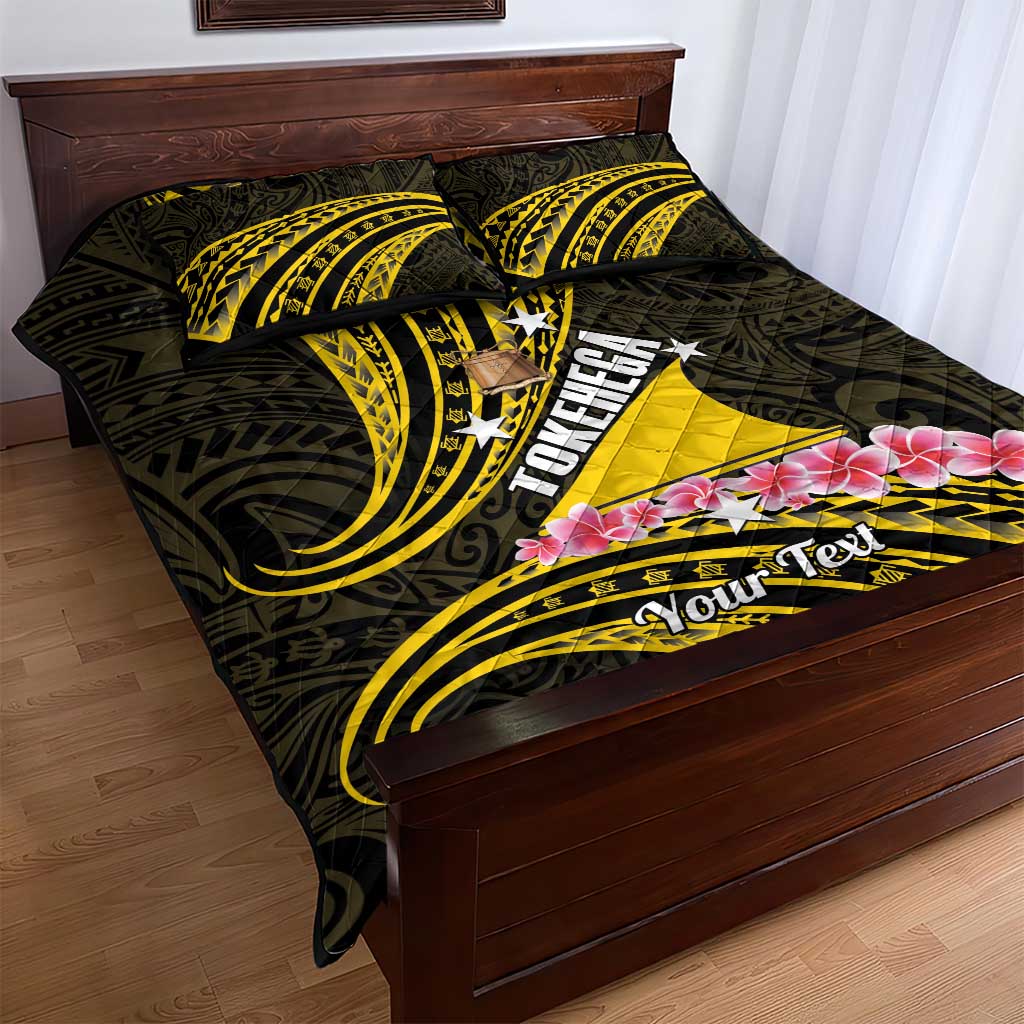 Personalised Tokelau Tokehega Day Quilt Bed Set Tokelauan Tatau Black Color - Polynesian Pride
