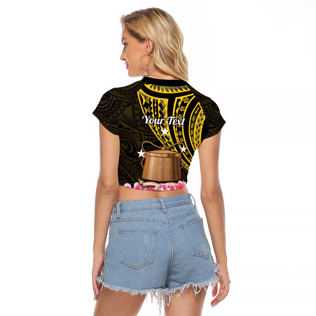 Personalised Tokelau Tokehega Day Raglan Cropped T Shirt Tokelauan Tatau Black Color - Polynesian Pride