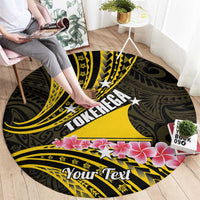 Personalised Tokelau Tokehega Day Round Carpet Tokelauan Tatau Black Color - Polynesian Pride