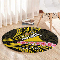 Personalised Tokelau Tokehega Day Round Carpet Tokelauan Tatau Black Color - Polynesian Pride