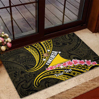 Personalised Tokelau Tokehega Day Rubber Doormat Tokelauan Tatau Black Color - Polynesian Pride