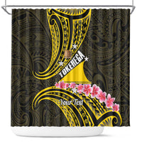 Personalised Tokelau Tokehega Day Shower Curtain Tokelauan Tatau Black Color - Polynesian Pride