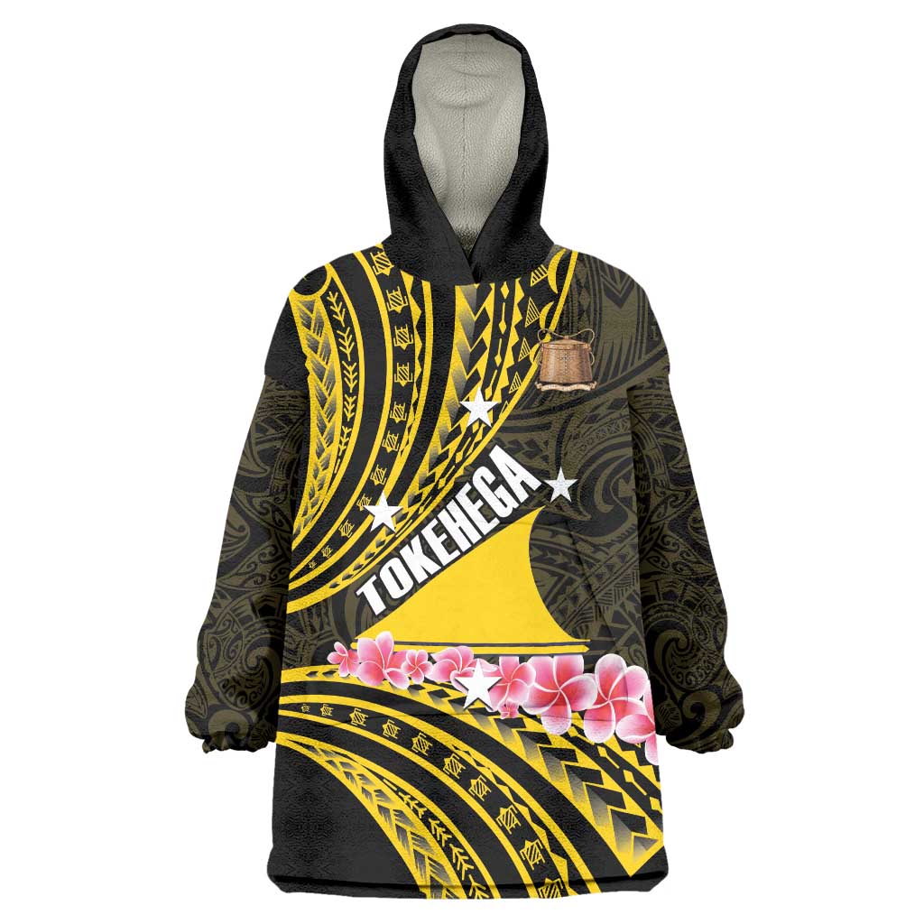 Personalised Tokelau Tokehega Day Wearable Blanket Hoodie Tokelauan Tatau Black Color LT14 One Size Black - Polynesian Pride