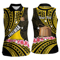 Personalised Tokelau Tokehega Day Women Sleeveless Polo Shirt Tokelauan Tatau Black Color - Polynesian Pride