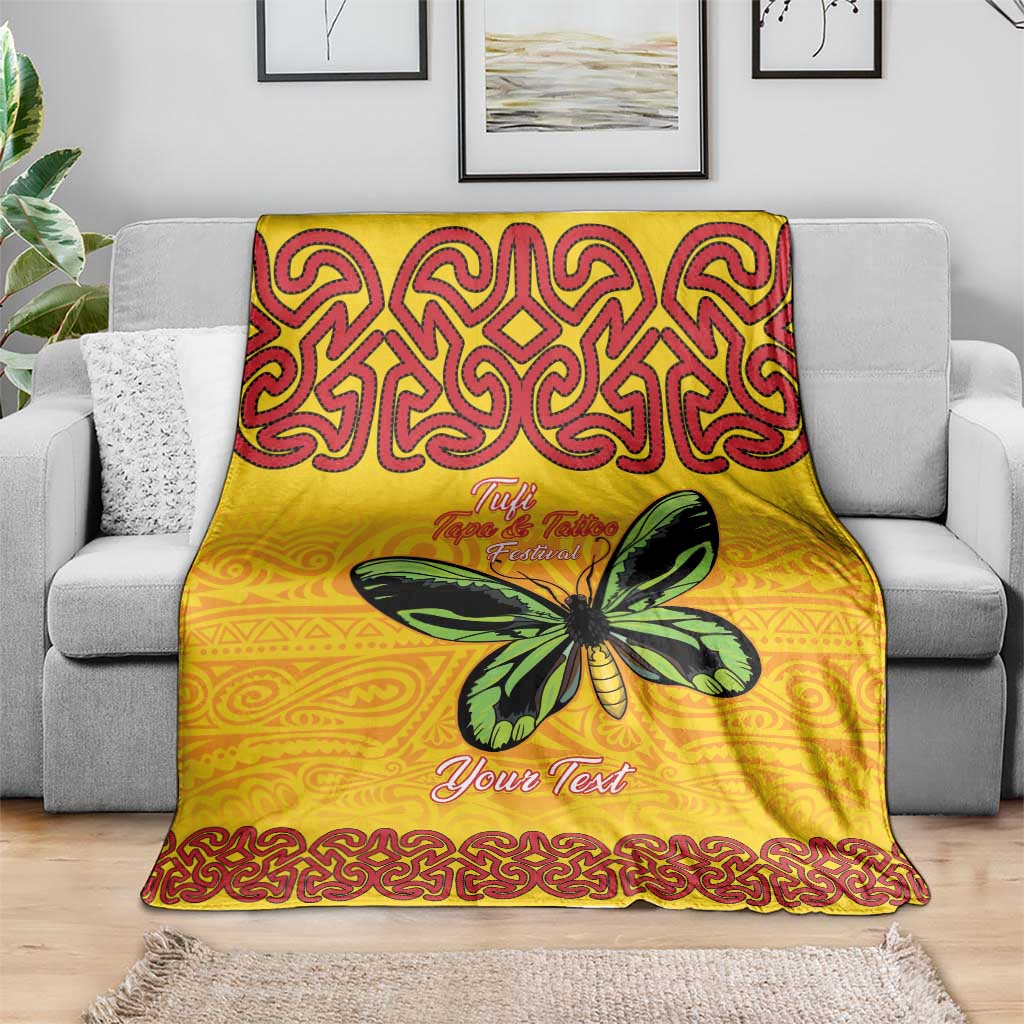 Personalised Tufi Tapa and Tattoo Festival Blanket PNG Oro Butterfly Tapa Pattern - Polynesian Pride