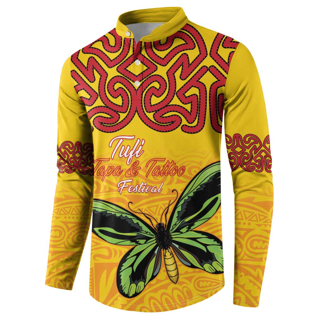 Personalised Tufi Tapa and Tattoo Festival Button Sweatshirt PNG Oro Butterfly Tapa Pattern - Polynesian Pride