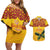 Personalised Tufi Tapa and Tattoo Festival Couples Matching Off Shoulder Short Dress and Hawaiian Shirt PNG Oro Butterfly Tapa Pattern - Polynesian Pride