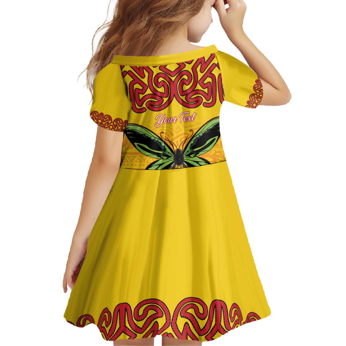 Personalised Tufi Tapa and Tattoo Festival Family Matching Off The Shoulder Long Sleeve Dress and Hawaiian Shirt PNG Oro Butterfly Tapa Pattern LT14 - Polynesian Pride
