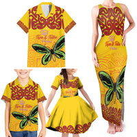 Personalised Tufi Tapa and Tattoo Festival Family Matching Tank Maxi Dress and Hawaiian Shirt PNG Oro Butterfly Tapa Pattern - Polynesian Pride