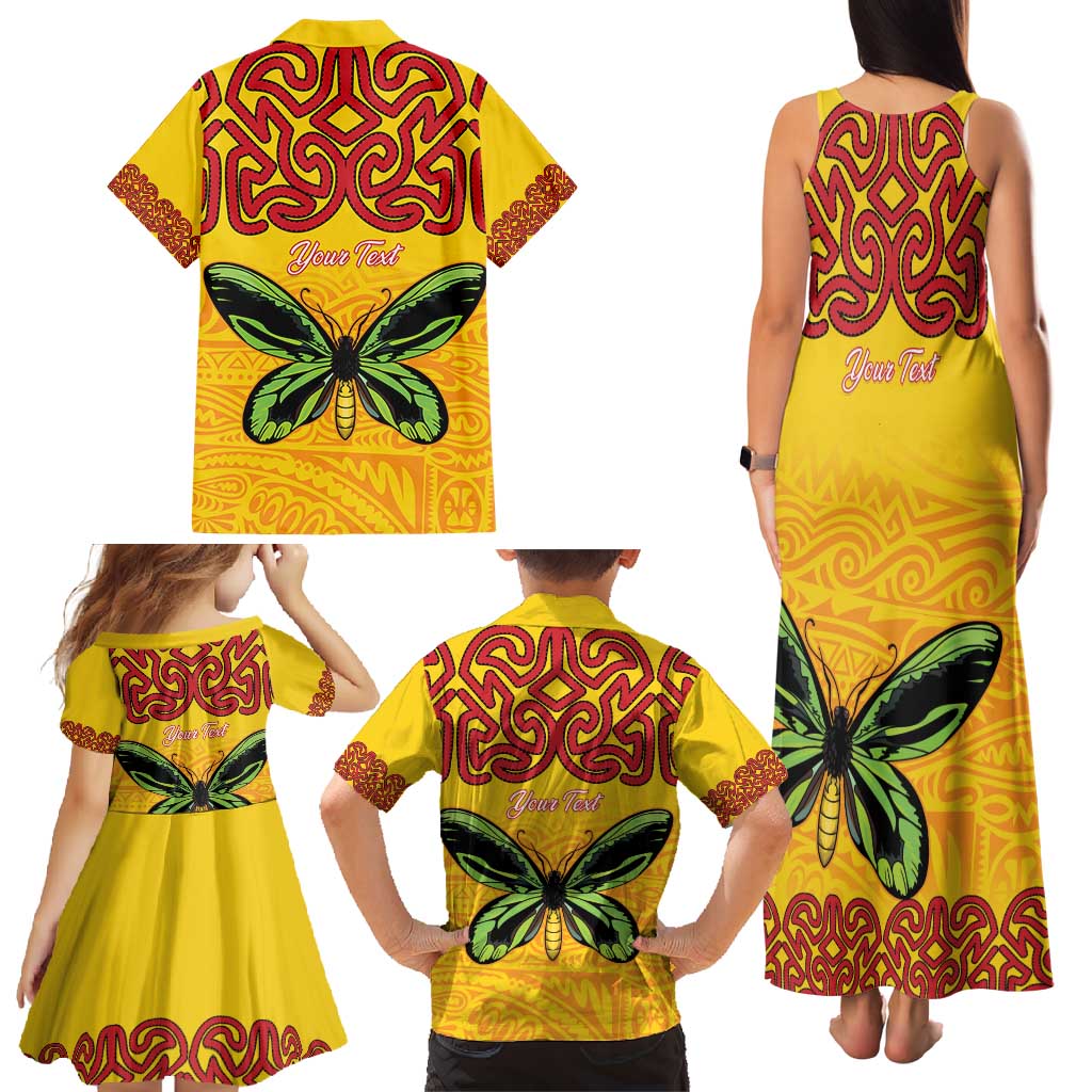 Personalised Tufi Tapa and Tattoo Festival Family Matching Tank Maxi Dress and Hawaiian Shirt PNG Oro Butterfly Tapa Pattern - Polynesian Pride