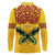 Personalised Tufi Tapa and Tattoo Festival Long Sleeve Polo Shirt PNG Oro Butterfly Tapa Pattern - Polynesian Pride