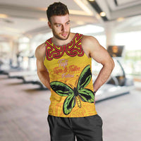Personalised Tufi Tapa and Tattoo Festival Men Tank Top PNG Oro Butterfly Tapa Pattern - Polynesian Pride