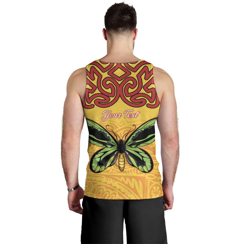 Personalised Tufi Tapa and Tattoo Festival Men Tank Top PNG Oro Butterfly Tapa Pattern - Polynesian Pride
