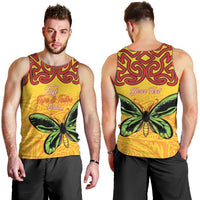 Personalised Tufi Tapa and Tattoo Festival Men Tank Top PNG Oro Butterfly Tapa Pattern - Polynesian Pride