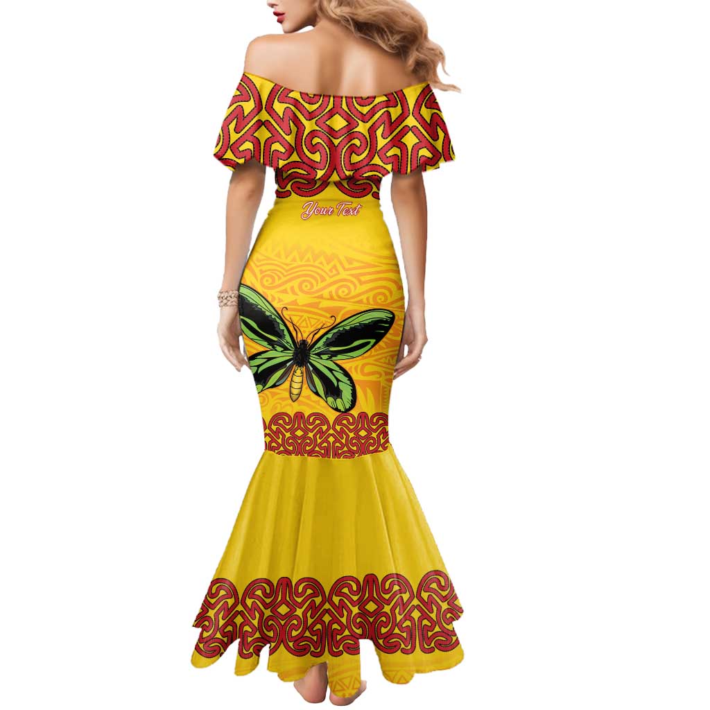Personalised Tufi Tapa and Tattoo Festival Mermaid Dress PNG Oro Butterfly Tapa Pattern - Polynesian Pride