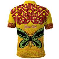 Personalised Tufi Tapa and Tattoo Festival Polo Shirt PNG Oro Butterfly Tapa Pattern - Polynesian Pride