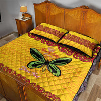 Personalised Tufi Tapa and Tattoo Festival Quilt Bed Set PNG Oro Butterfly Tapa Pattern - Polynesian Pride