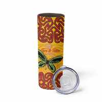 Personalised Tufi Tapa and Tattoo Festival Skinny Tumbler PNG Oro Butterfly Tapa Pattern - Polynesian Pride