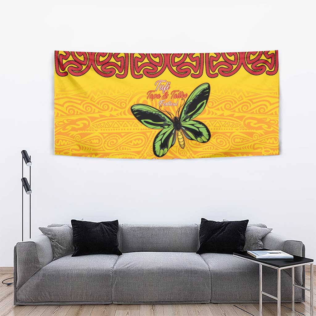 Personalised Tufi Tapa and Tattoo Festival Tapestry PNG Oro Butterfly Tapa Pattern - Polynesian Pride