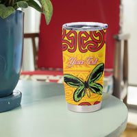Personalised Tufi Tapa and Tattoo Festival Tumbler Cup PNG Oro Butterfly Tapa Pattern - Polynesian Pride
