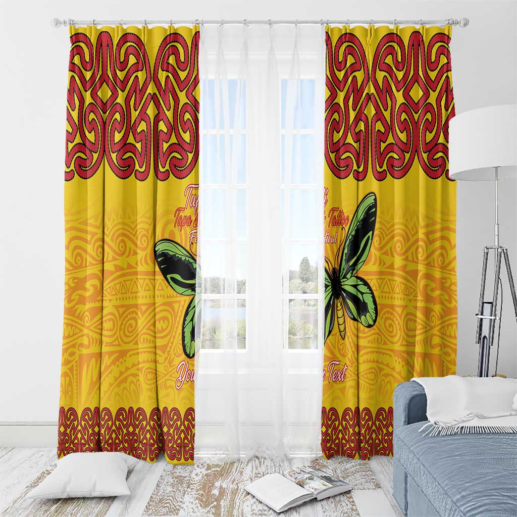 Personalised Tufi Tapa and Tattoo Festival Window Curtain PNG Oro Butterfly Tapa Pattern - Polynesian Pride