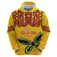 Personalised Tufi Tapa and Tattoo Festival Zip Hoodie PNG Oro Butterfly Tapa Pattern - Polynesian Pride