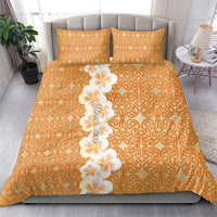 Personalised Tufi Tapa and Tattoo Festival Bedding Set Oro Tapa Cloth With Plumeria - Polynesian Pride