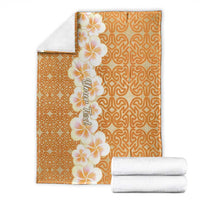 Personalised Tufi Tapa and Tattoo Festival Blanket Oro Tapa Cloth With Plumeria - Polynesian Pride