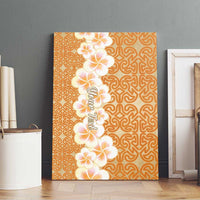 Personalised Tufi Tapa and Tattoo Festival Canvas Wall Art Oro Tapa Cloth With Plumeria - Polynesian Pride