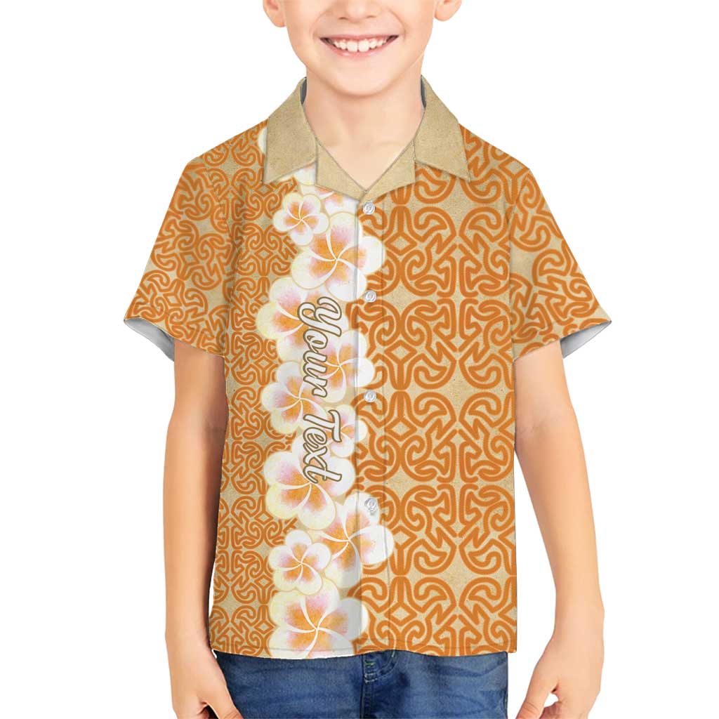 Personalised Tufi Tapa and Tattoo Festival Family Matching Long Sleeve Bodycon Dress and Hawaiian Shirt Oro Tapa Cloth With Plumeria LT14 Son's Shirt Brown - Polynesian Pride