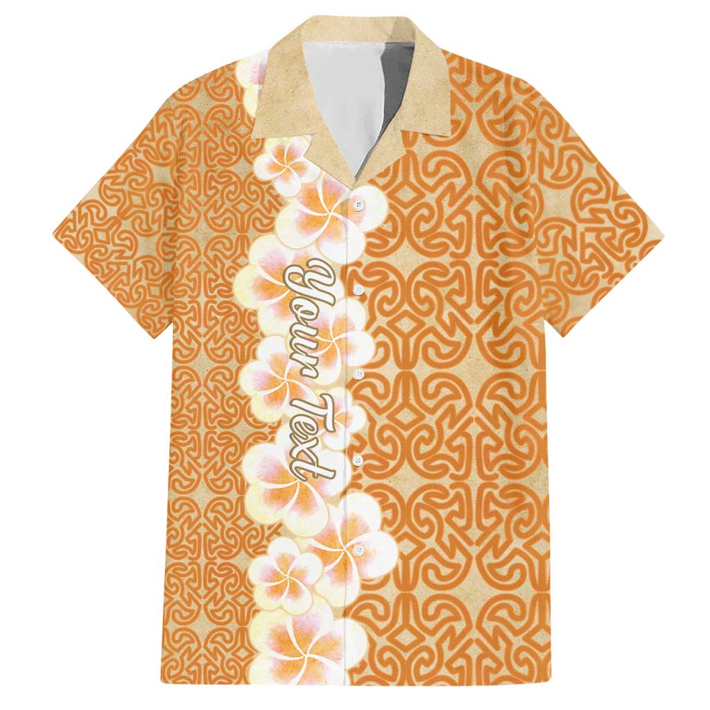 Personalised Tufi Tapa and Tattoo Festival Family Matching Short Sleeve Bodycon Dress and Hawaiian Shirt Oro Tapa Cloth With Plumeria LT14 Dad's Shirt - Short Sleeve Brown - Polynesian Pride