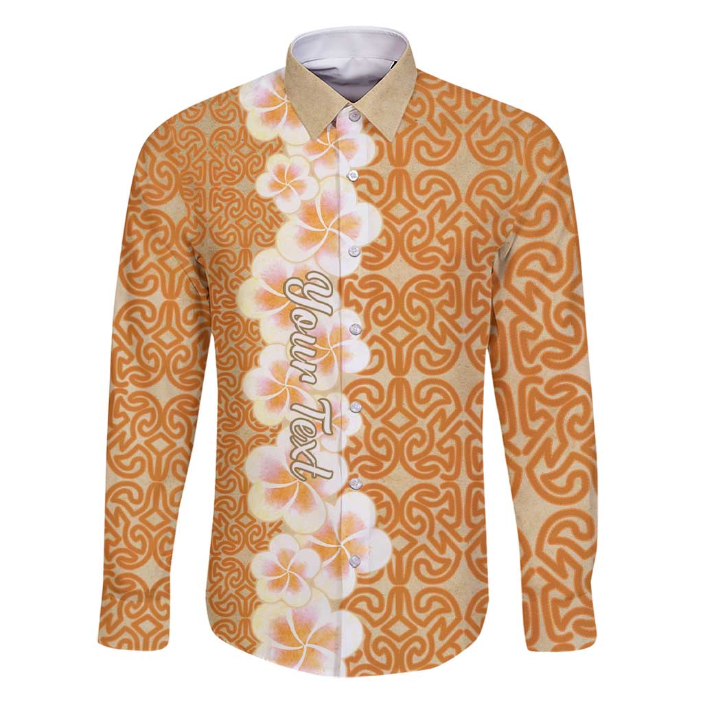 Personalised Tufi Tapa and Tattoo Festival Family Matching Short Sleeve Bodycon Dress and Hawaiian Shirt Oro Tapa Cloth With Plumeria LT14 Dad's Shirt - Long Sleeve Brown - Polynesian Pride