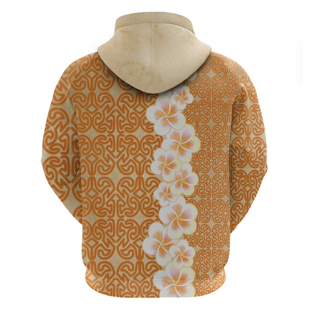 Personalised Tufi Tapa and Tattoo Festival Hoodie Oro Tapa Cloth With Plumeria - Polynesian Pride