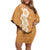 Personalised Tufi Tapa and Tattoo Festival Off Shoulder Short Dress Oro Tapa Cloth With Plumeria - Polynesian Pride