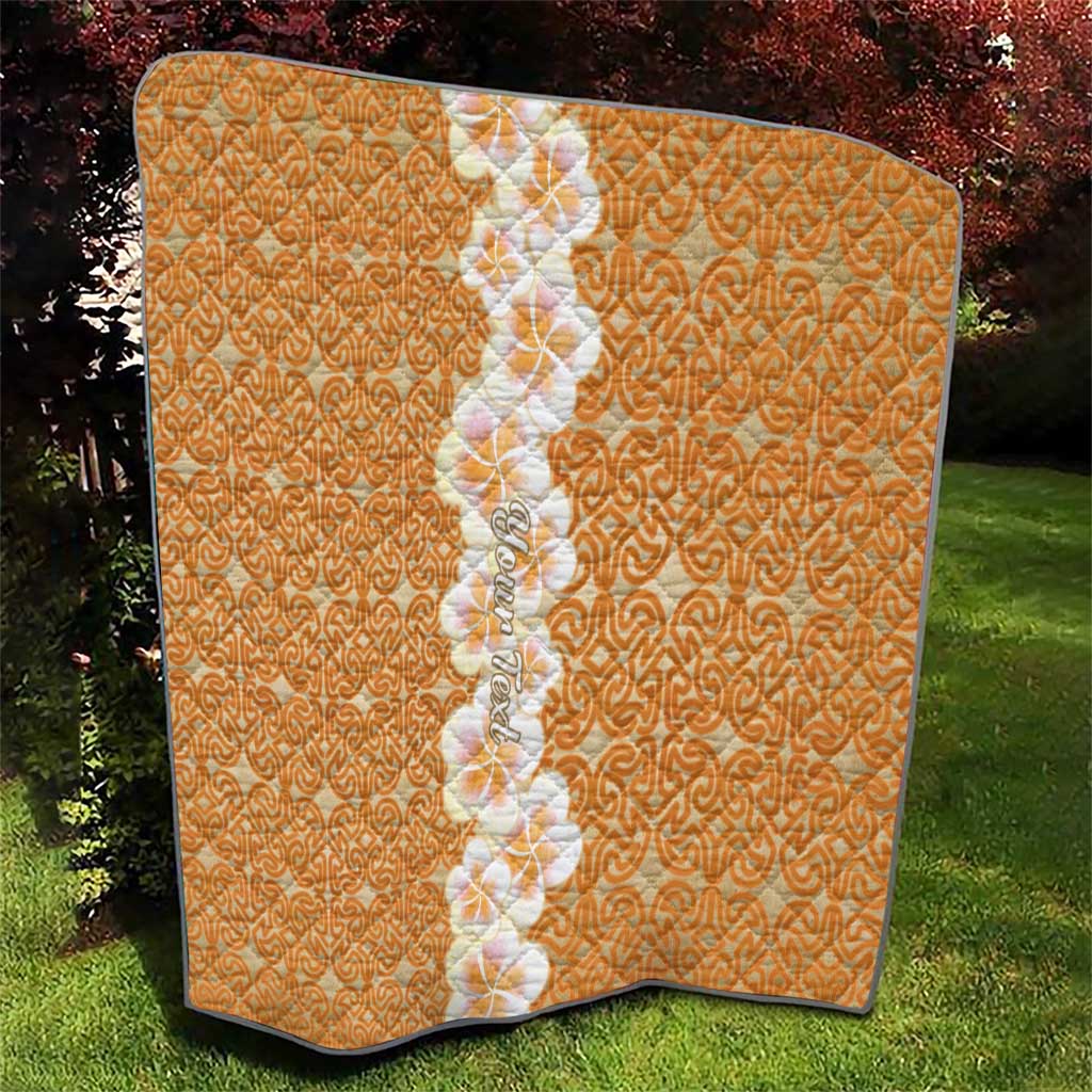 Personalised Tufi Tapa and Tattoo Festival Quilt Oro Tapa Cloth With Plumeria - Polynesian Pride