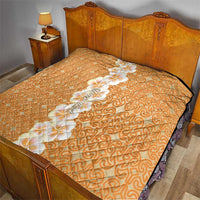 Personalised Tufi Tapa and Tattoo Festival Quilt Oro Tapa Cloth With Plumeria - Polynesian Pride