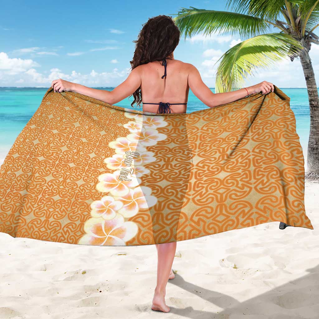 Personalised Tufi Tapa and Tattoo Festival Sarong Oro Tapa Cloth With Plumeria - Polynesian Pride