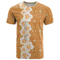 Personalised Tufi Tapa and Tattoo Festival T Shirt Oro Tapa Cloth With Plumeria - Polynesian Pride