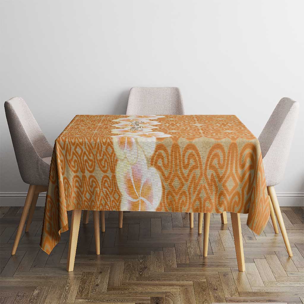 Personalised Tufi Tapa and Tattoo Festival Tablecloth Oro Tapa Cloth With Plumeria - Polynesian Pride